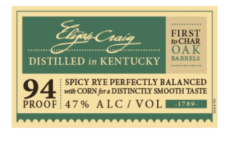 Elijah Craig Rye Front Label 2