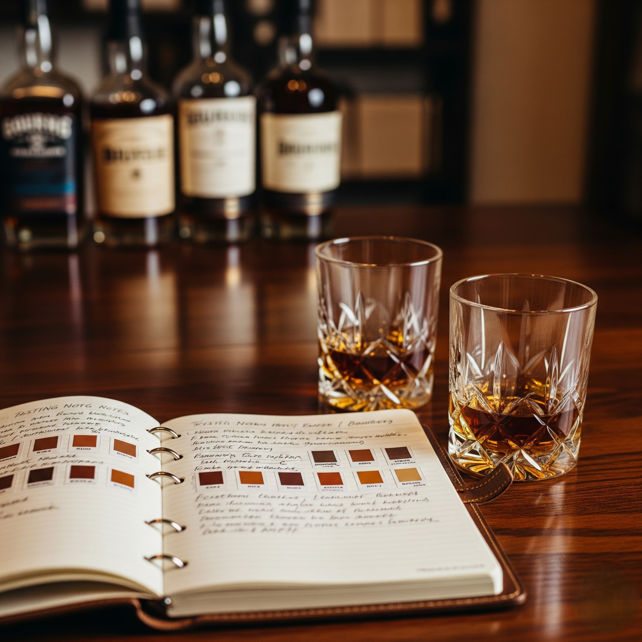 someone tasting bourbon while comparing tasting notes