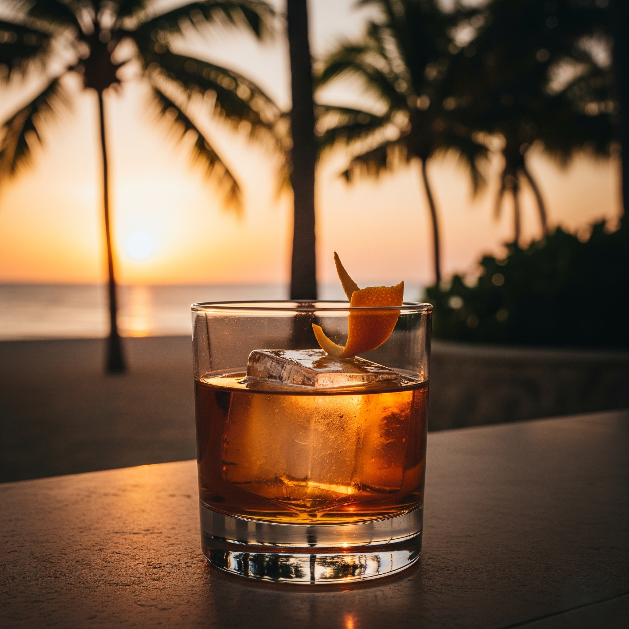 Rum Old Fashioned Cocktail