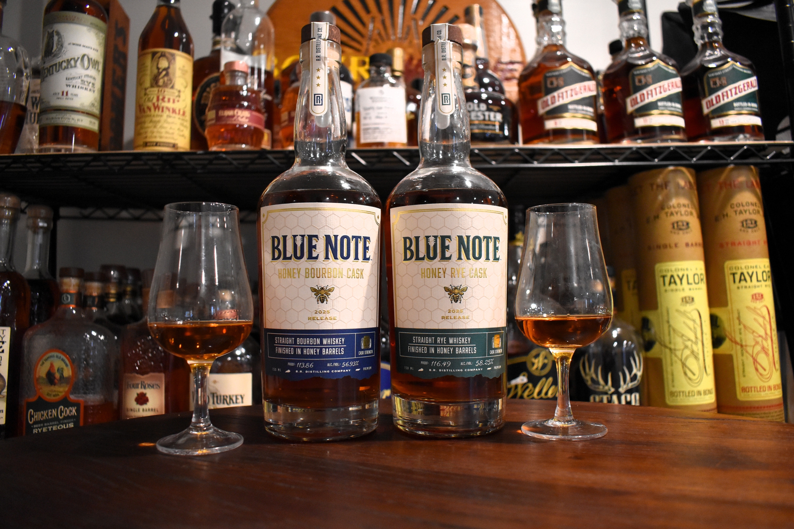 Blue Note Honey Cask Bourbon and Rye
