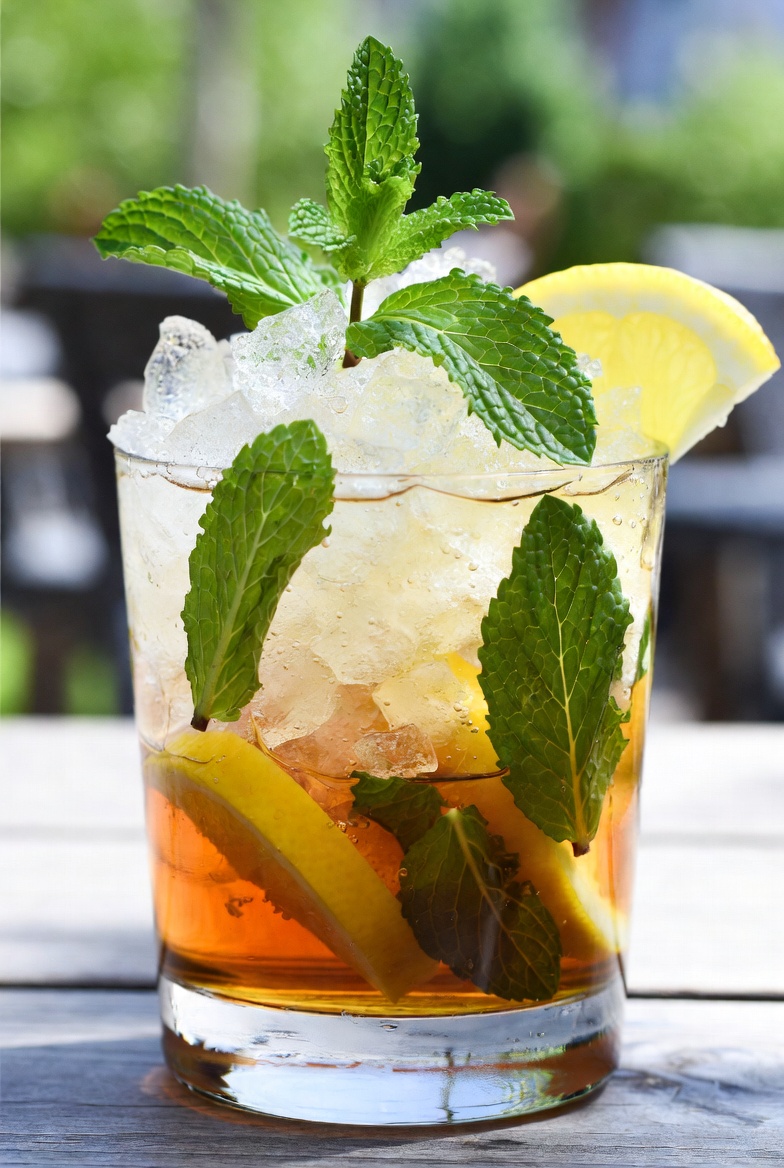 Refreshing bourbon smash cocktail made with bourbon and fresh mint.